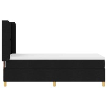 LED Boxspringbett mit Matratze Schwarz 80x200 cm Stoff