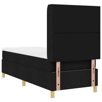 LED Boxspringbett mit Matratze Schwarz 80x200 cm Stoff