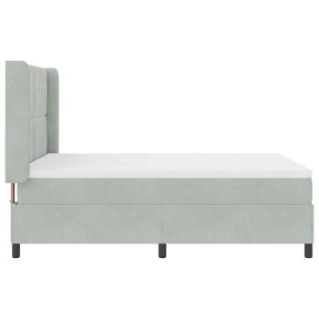 LED Boxspringbett mit Matratze Hellgrau 140x190 cm Samt