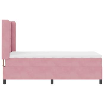 LED Boxspringbett mit Matratze Rosa 90x200 cm Samt