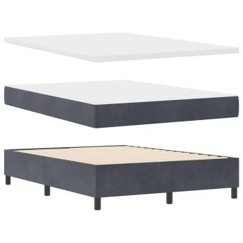 LED Boxspringbett mit Matratze Dunkelgrau 160x200 cm Samt