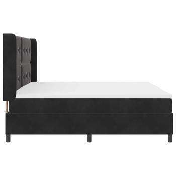 LED Boxspringbett mit Matratze Schwarz 200x200 cm Samt