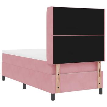 LED Boxspringbett mit Matratze Rosa 90x200 cm Samt