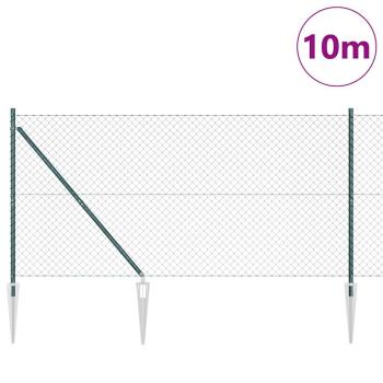 Drahtzaun mit 7 Spike-Posts 1,4x10 m verzinkter Stahl