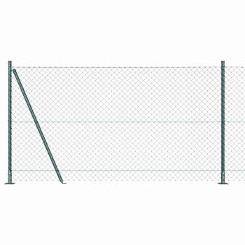 ARDEBO.de - Kettenzaun mit 7 Flanschpfosten 1,2x10 m Verzinkter Stahl