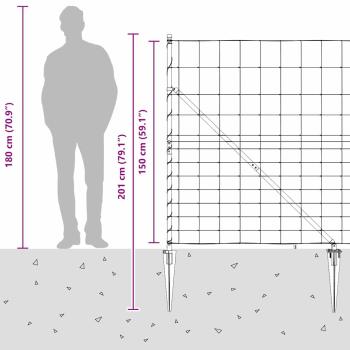 Feldzaun 1,5x25 m Verzinkter Stahl