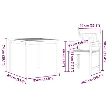 5-tlg. Garten-Essgruppe Massivholz Akazie