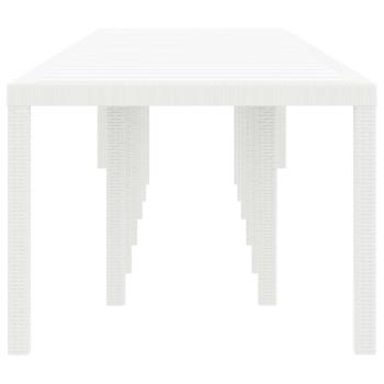 Gartentisch Weiß 400x100x73 cm Poly Rattan