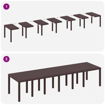 15-teiliges Garten Esszimmer Set Braun Poly-Rattan