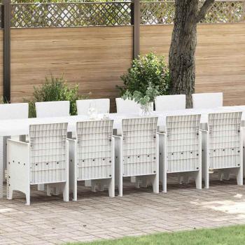 ARDEBO.de - 17-teiliges Garten-Ess-Set mit Kissen Weiß Poly-Rattan