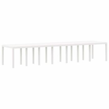 17-teiliges Garten-Ess-Set mit Kissen Weiß Poly-Rattan