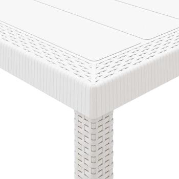17-teiliges Garten-Ess-Set mit Kissen Weiß Poly-Rattan