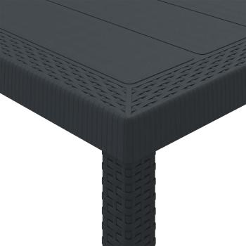9-tlg. Garten-Essgruppe mit Kissen Anthrazit Poly Rattan