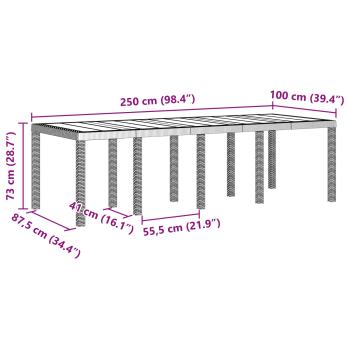 9-tlg. Garten-Essgruppe mit Kissen Anthrazit Poly Rattan