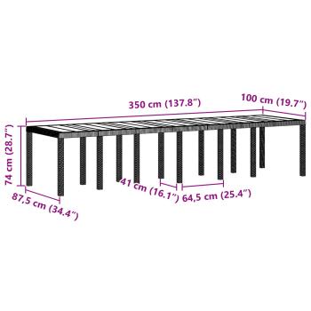Garten Essgruppe 13 stk. Anthrazit Polt Rattan