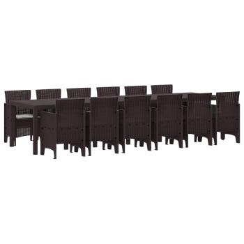 ARDEBO.de - 13-teiliges Garten Essset mit Kissen Braun Poly-Rattan