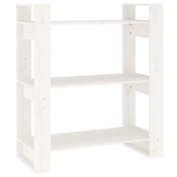 Bücherregal/Raumteiler Weiß 80x35x91 cm Massivholz Kiefer