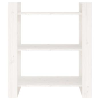 Bücherregal/Raumteiler Weiß 80x35x91 cm Massivholz Kiefer