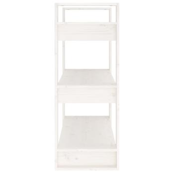 Bücherregal/Raumteiler Weiß 80x35x91 cm Massivholz Kiefer
