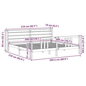 Bettgestell mit Kopfteil ohne Matratze 200x200 cm