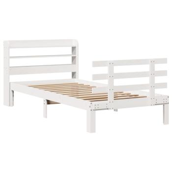 Bettgestell mit Kopfteil ohne Matratze Weiß 90x200 cm