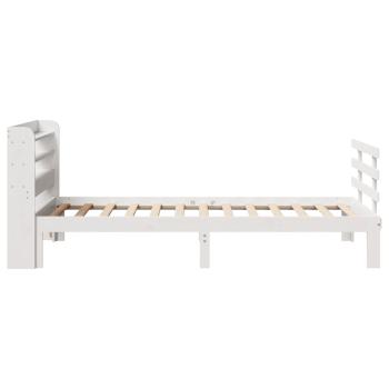 Bettgestell mit Kopfteil ohne Matratze Weiß 90x200 cm