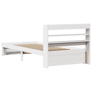 Bettgestell mit Kopfteil ohne Matratze Weiß 90x190 cm