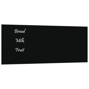 Magnettafel Wandmontage Schwarz 50x20 cm Hartglas