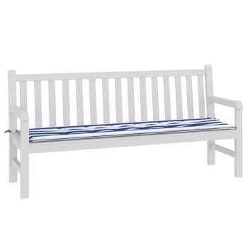 Gartenbank-Auflage Blau Weiß Gestreift 180x50x4cm Oxford-Gewebe