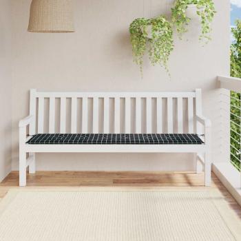 ARDEBO.de - Gartenbank-Auflage Schwarz Karomuster 180x50x4 cm Oxford-Gewebe