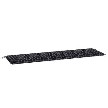 Gartenbank-Auflage Schwarz Karomuster 180x50x4 cm Oxford-Gewebe