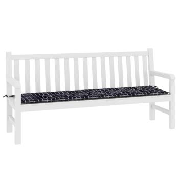 Gartenbank-Auflage Schwarz Karomuster 180x50x4 cm Oxford-Gewebe