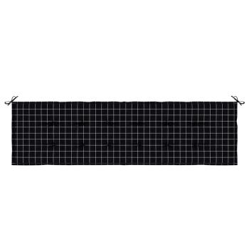 Gartenbank-Auflage Schwarz Karomuster 180x50x4 cm Oxford-Gewebe
