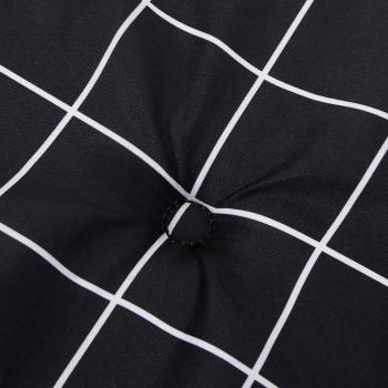 Gartenbank-Auflage Schwarz Karomuster 180x50x4 cm Oxford-Gewebe