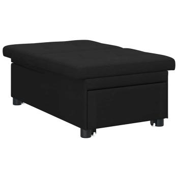 Schlafsofa 3-in-1 Ausziehdesign Schwarzer Stoff