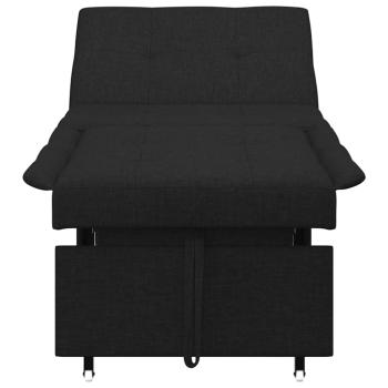 Schlafsofa 3-in-1 Ausziehdesign Schwarzer Stoff