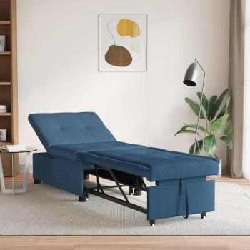 ARDEBO.de - Schlafsofa 3-in-1 Ausziehbares Design Blau Stoff