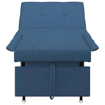 Schlafsofa 3-in-1 Ausziehbares Design Blau Stoff