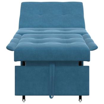 Schlafsofa 3-in-1 Ausziehbares Design Blau Samt