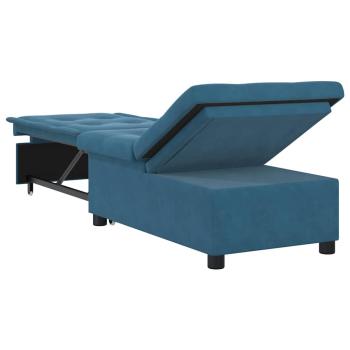 Schlafsofa 3-in-1 Ausziehbares Design Blau Samt