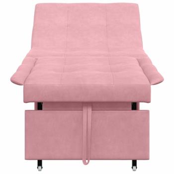 Sofa Bett 3-in-1 Ausziehbares Design Rosa Velours