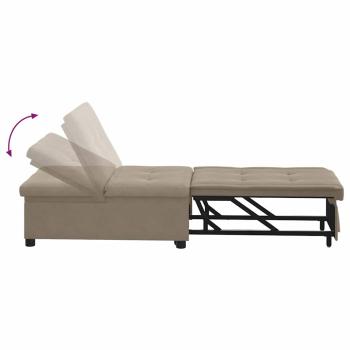 Schlafsofa 3-in-1 Ausziehbares Design Taupe Stoff
