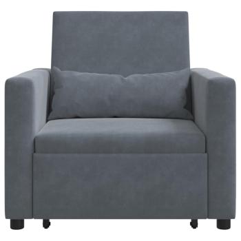 3-in-1 Schlafsofa Dunkelgrau Samt