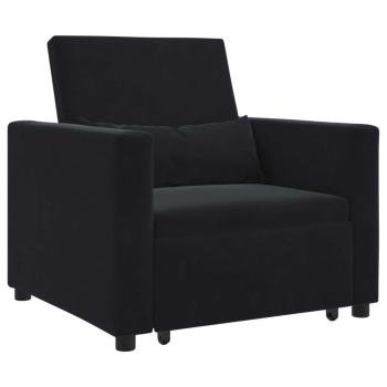 ARDEBO.de - 3-in-1 Einzelsofa-Bett wandelbar schwarzes Velvet