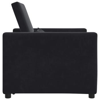 3-in-1 Einzelsofa-Bett wandelbar schwarzes Velvet