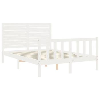 Massivholzbett ohne Matratze Weiß 140x190 cm Kiefernholz