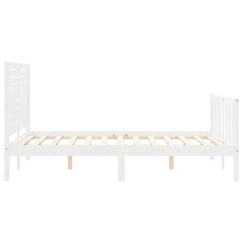 Massivholzbett ohne Matratze Weiß 140x190 cm Kiefernholz
