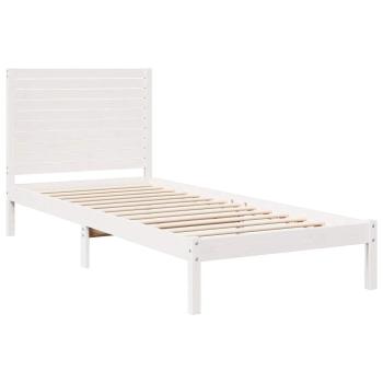Massivholzbett Extra Lang ohne Matratze Weiß 90x210 cm
