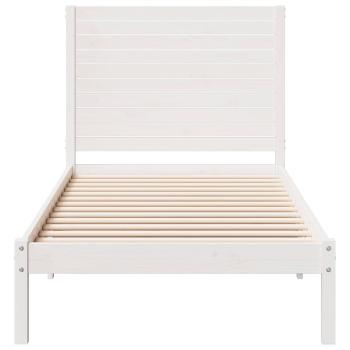 Massivholzbett Extra Lang ohne Matratze Weiß 90x210 cm