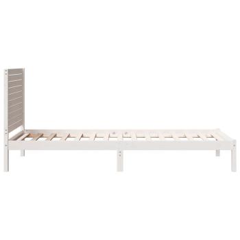 Massivholzbett Extra Lang ohne Matratze Weiß 90x210 cm